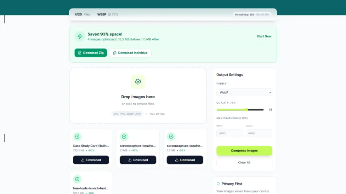 In-Browser Image Compressor Launch