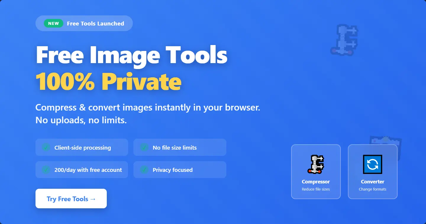 Free Online Image Compressor & Converter Tools - 100% Private | GMK Solution